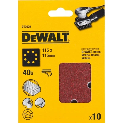 Afbeelding van DeWalt Accessoires Schuurpapier 1/4, 115x115mm, geperforeerd, velcro, K40 DT3020 QZ