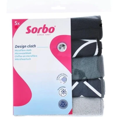 Afbeelding van Sorbo Microvezeldoeken Grey &amp; Black 40 x cm 5 stuks
