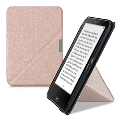 Afbeelding van kwmobile e reader hoesje compatibel Met Tolino Vision 1/2 / 3/4 HD hoes standaard Ereader cover van kunstleer In roségoud
