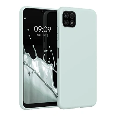 Afbeelding van kwmobile telefoonhoesje geschikt voor Samsung Galaxy A22 5G Hoesje smartphone Back cover in cool mint