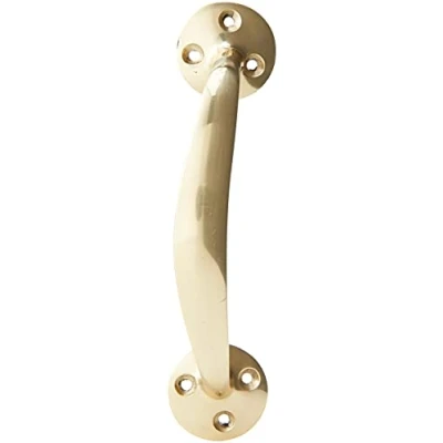 Afbeelding van Bulk Hardware BH02100 Victoriaanse beugelgreep 150 mm, messing, wit