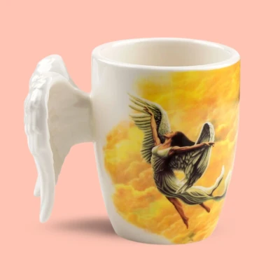 Afbeelding van Engel Mok met Vleugel Handvat Hemels Cadeau Grappige Leuk als Valentijnscadeau