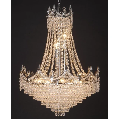 Afbeelding van LumiLamp Kroonluchter Ø 50 cm Zilverkleurig Ijzer Glas Hanglamp