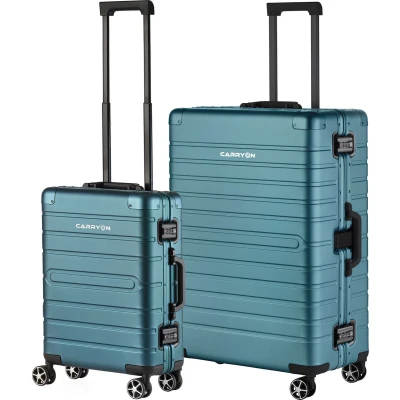 Afbeelding van CarryOn Kofferset ULD Luxe Aluminium Handbagage koffer 55cm + 76cm grote reiskoffer Blauw