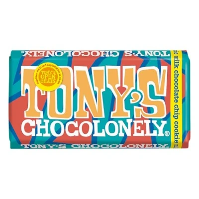 Afbeelding van Tony&#039;s Chocolonely Reep melk choco chip cookie