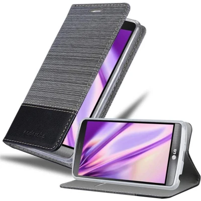 Afbeelding van Cadorabo Hoesje geschikt voor LG G3 in GRIJS ZWART Beschermhoes met magnetische sluiting, standfunctie en kaartvakje Book Case Cover Etui