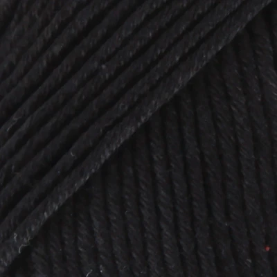 Afbeelding van 100% katoenen garen voor breien en haken, 3 of licht, DK, kamgewicht, Drops Muskat, 1,8 oz 109 Yards per bal (17 zwart)