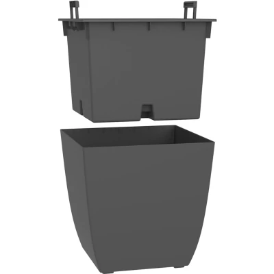 Afbeelding van Bloembak DIVA BASALT Antracietgrijs Hoog vierkant 42 L 43,5 x H.78,2 cm EDA ...