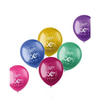 Afbeelding van Folat ballonnen Shimmer 50 Jaar Meerkleurig 33 cm 6 stuks