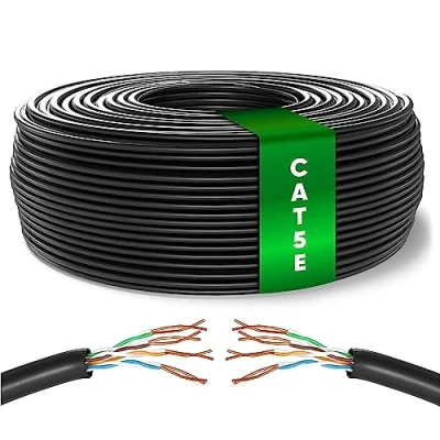 Afbeelding van Mr. Tronic Ethernet netwerk Bulkkabel CAT5E, AWG24, CCA, UTP (Zwart, 100 Meter)