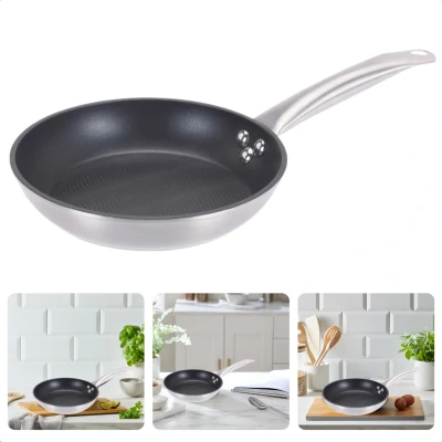 Afbeelding van Cheqo® Gesmeed Aluminium Koekenpan Voor Inductie Bakpan 20cm 3mm Dikte 800ml Volume Antiaanbaklaag Vaatwasmachine Bestendig alle soorten Warmtebronnen, ook