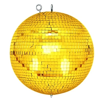 Afbeelding van spiegelbal met veiligheidsoogje 30cm goud // discobal