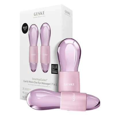 Afbeelding van GESKE SmartAppGuided™ Cool &amp; Warm Duo Eye Massager 7 in 1 Tijdbesparende dubbele stimulator Voor ogen en gezicht Batterijloos koelen warmen Verstevigt, ontspant ontzwelt
