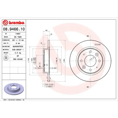 Afbeelding van Brembo Remschijf 08.9466.10