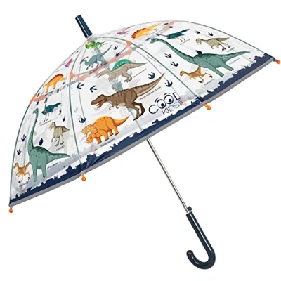 Afbeelding van Dino Transparante Kinderparaplu 4 5 6 Jaar Doorzichtige Automatische Paraplu Reflecterend Windbestendige Koepel Stokparaplu voor Jonge Jongens Diameter 74 cm Perletti (Dinosauriërs)