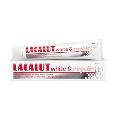 Afbeelding van LACALUT White &amp; Repair Toothpaste, 75 ml Toothpaste for Whitening Teeth, Tightening and Strengthening Gums, 1 x