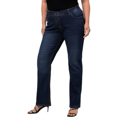 Afbeelding van Ulla Popken Bootcut Jeans voor dames, Denim Blauw, 45W / 30L