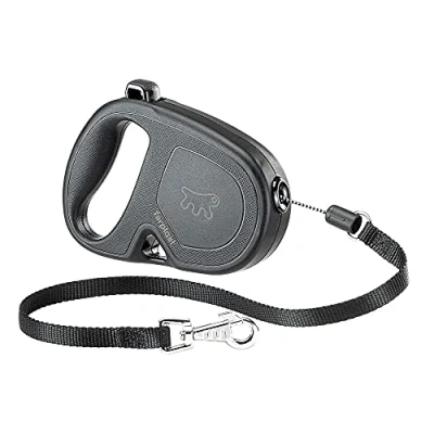Afbeelding van Ferplast Uitschuifbare Hondenriem FLIPPY ONE, voor kleine honden tot 12 kg, verlengsnoer max. 4,5 m. Enkele vergrendel en ontgrendelingsknop, zwart