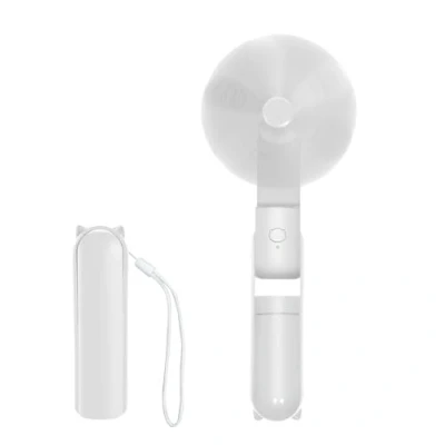 Afbeelding van Jsdoin Handventilator, draagbare handventilator met 3 snelheden, USB oplaadbare opvouwbare reisventilator powerbank, desktopventilatoren sleutelkoord voor thuis, reizen, kantoor, buiten (wit)