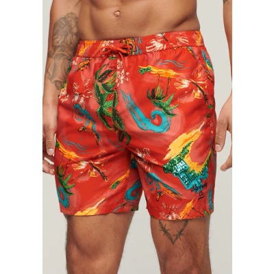 Afbeelding van Superdry Mannen Gerecyclede Hawaïaanse Zwemshort 43 cm Rood Grootte: M