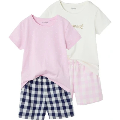 Afbeelding van Vertbaudet Set van 2 pyjama shorts in popeline voor meisjes