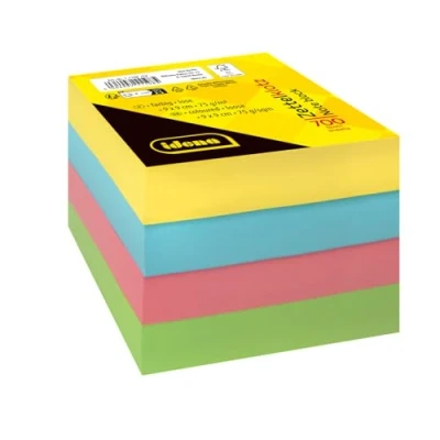 Afbeelding van Idena 11198 Notitieblok, 9 x cm, 700 stuks los, notitieblok van 75 g/m² FSC mix papier in 4 kleuren, vervangingsinzet voor notitiebox