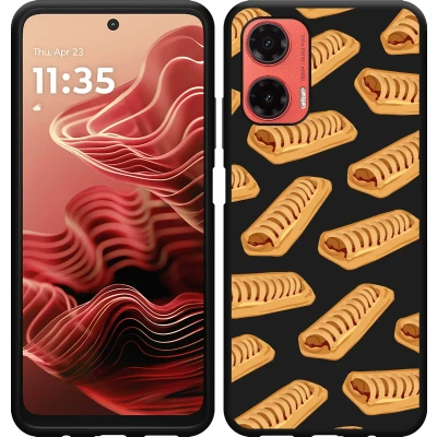 Afbeelding van Cazy Hoesje geschikt voor Motorola Moto G35 Siliconen Zwart Frikandelbroodjes