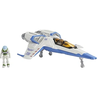 Afbeelding van ​Disney Pixar Lightyear Hyperspeed Serie XL 15 Ruimteschip en Buzz Figuur, voertuig ca. cm lang figuur ruim 3 groot, speelgoed voor 4 jaar ouder​, HHJ95