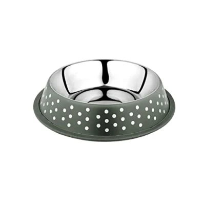 Afbeelding van Duvoplus Voerbak Hond Eetkom Deco Fix Dots 1000ml L 25,8x25,8x5,1cm Groen 1st
