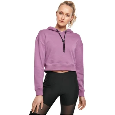 Afbeelding van Urban Classics Ladies Short Terry Hoody Hoodie, Dames, Maat: 4XL, Duskviolet