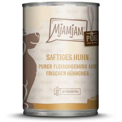Afbeelding van 6 x 400 g MjAMjAM puur vleesgenot sappige kip hondenvoer nat