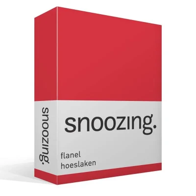 Afbeelding van Snoozing Flanel Hoeslaken Eenpersoons 80x200 cm Rood