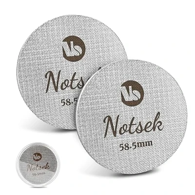 Afbeelding van puck screen 58 mm, 2 stuks 1 mm/1,7 mm dikke espresso zeef voor zeefdrager, 150μm roestvrij staal 316 koffie 58.5 met acryl opbergdoos, zeefdrager accessoires koffiezetapparaat