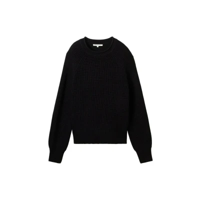 Afbeelding van TOM Tailor Denim MIT Leichten BALLONÄRMELN Trui, Dames, Maat: XS, Deep black