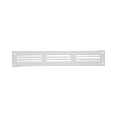 Afbeelding van Luchtinlaatafdekking, 30 x 5 cm wit stalen teruglooprooster voor plafond en zijwand, HVAC, met beschermkap (300 50 mm, wit)