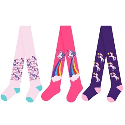 Afbeelding van L&amp;K II 2714 Panty voor meisjes, gebreide panty, verschillende patronen en kleuren, set van 3, 3 2730 A, 110/116 cm
