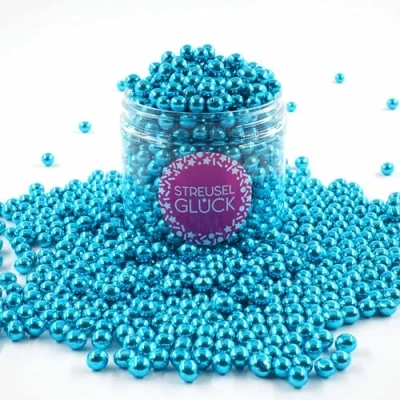 Afbeelding van Crispy Chocoladeballen, 150 g, blauw metallic, strooisel, perfect voor verjaardag, koekjes, cake, cupcakes, muffins