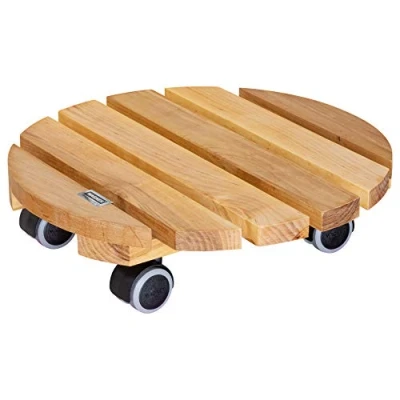 Afbeelding van WAGNER Plantentrolley NATURE 34 x 8 cm I Gebruik binnenshuis Vervaardigd van FSC® gecertificeerd massief elzenhout, naturel geolied Zachte wielen Draagvermogen 100 kg Made in EU 20026201