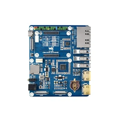 Afbeelding van Waveshare Dual Gigabit Ethernet Base Board Designed for Raspberry Pi Compute Module 4