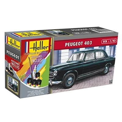 Afbeelding van 1:43 Heller 56161 Peugot 403 Car Starter Kit Plastic Modelbouwpakket