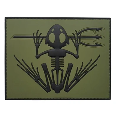 Afbeelding van Olive Drab US Navy Seals Bone Frog Skull Skelet DEVGRU OD Moral PVC Hook Patch