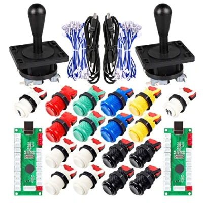 Afbeelding van EG STARTS Classic Arcade Game Deel Mame USB kast Zero Delay Encoder PC Joystick 18x Push Buttons Kit meerkleurig