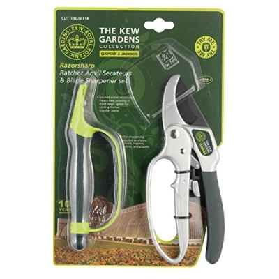 Afbeelding van Spear &amp; Jackson Kew Gardens Razorsharp CUTTINGSET1K Ratchet aambeeld snoeischaar en puntenslijper Set