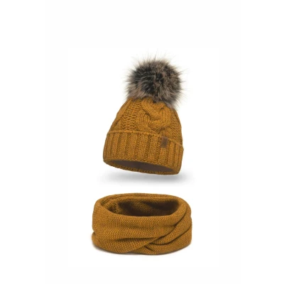 Afbeelding van Vivisence SET Sjaal, Dames, Maat: One Size, Dark yellow
