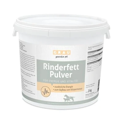 Afbeelding van GRAU het origineel rundvetpoeder, de snelle energieleverancier met 80% vetgehalte, 1 verpakking (1 x 2 kg), aanvullend diervoeder voor honden &amp; katten