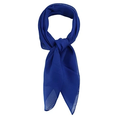 Afbeelding van TigerTie Fijne chiffon sjaal voor dames, effen kleur, afmetingen 58 cm x cm, blauw koningsblauw., Nickituchgröße: ca. Länge Breite