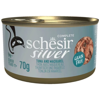 Afbeelding van 12x Schesir Silver Cat Bouillon Tonijn &amp; Makreel 70 gr