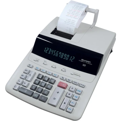 Afbeelding van Sharp CS 2635 RHGY Bureaurekenmachine met printer Grijs Aantal displayposities: 12 werkt op het lichtnet (b x h d) 250 87 345 mm