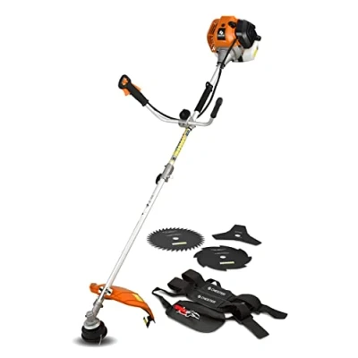 Afbeelding van Benzine bosmaaier 52 cm3 3 messen + 1 dubbele draadkop CHESTER
