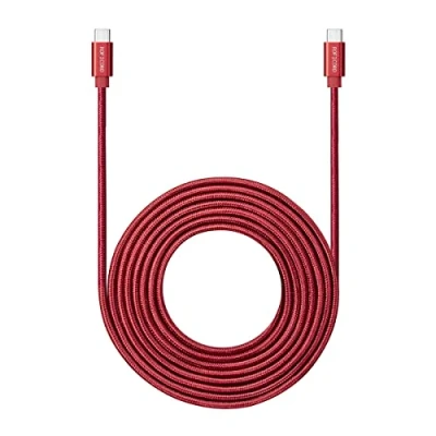 Afbeelding van USB C naar kabel 4,6M, 60W voeding extra lang en extreem duurzaam type oplader snoer compatibel met MacBook Pro/Galaxy S20/Switch/Pixel/LG andere (rood)